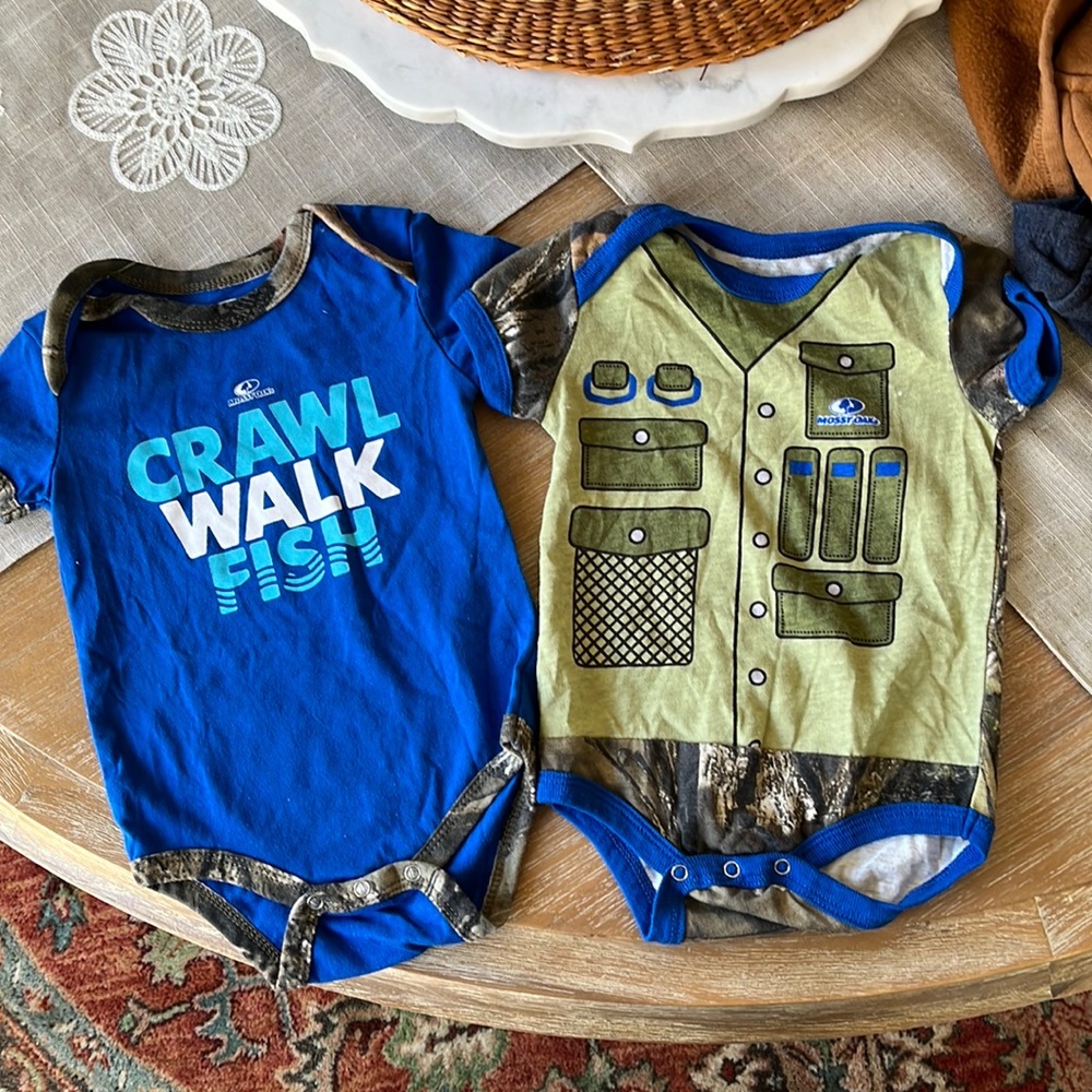 Mossy oak onesies - 2 pack. Perfect for your little fisherman or hunter!